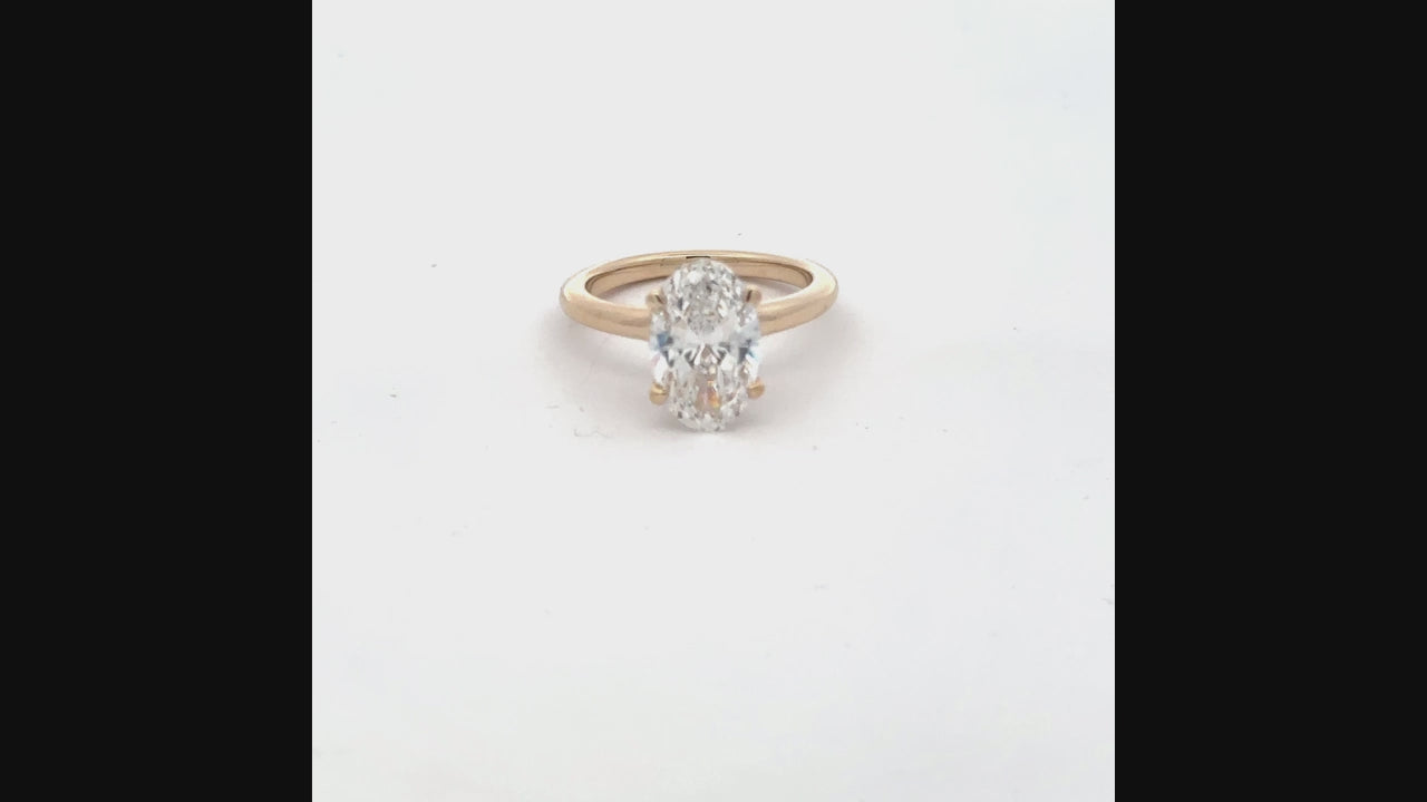 3.10ctw Certified Lab Grown Diamond Ribbon Halo Engagement Ring