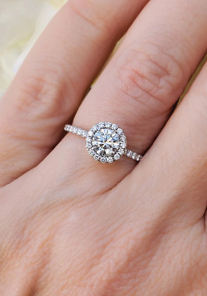 1ctw Lab Grown Diamond Halo Engagement Ring